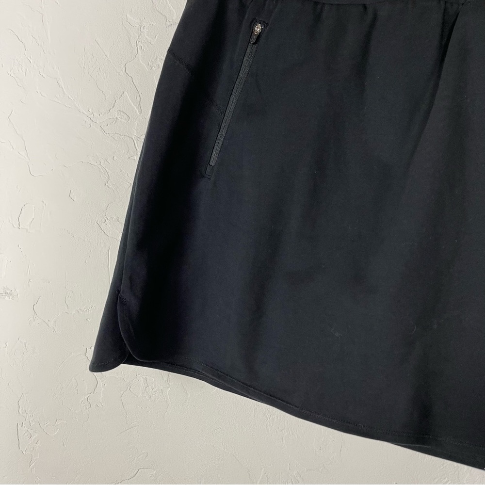 Talbots Skirt Skort Solid Black Pull On Lined Cotton Blend Workout Tennis Knit - Picture 4 of 8